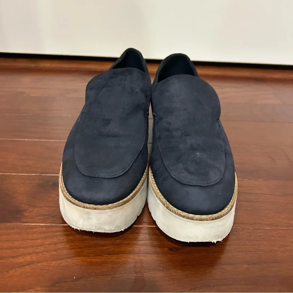 VINCE Zeta Platform Loafer Navy Blue Women's Slip on Suede sz.8M